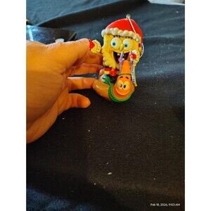 Holiday SpongeBob Cartoon Ornament Figurine Santa Hat Design Resin